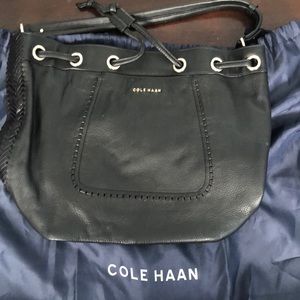 Cole Haan small black leather shoulder bag